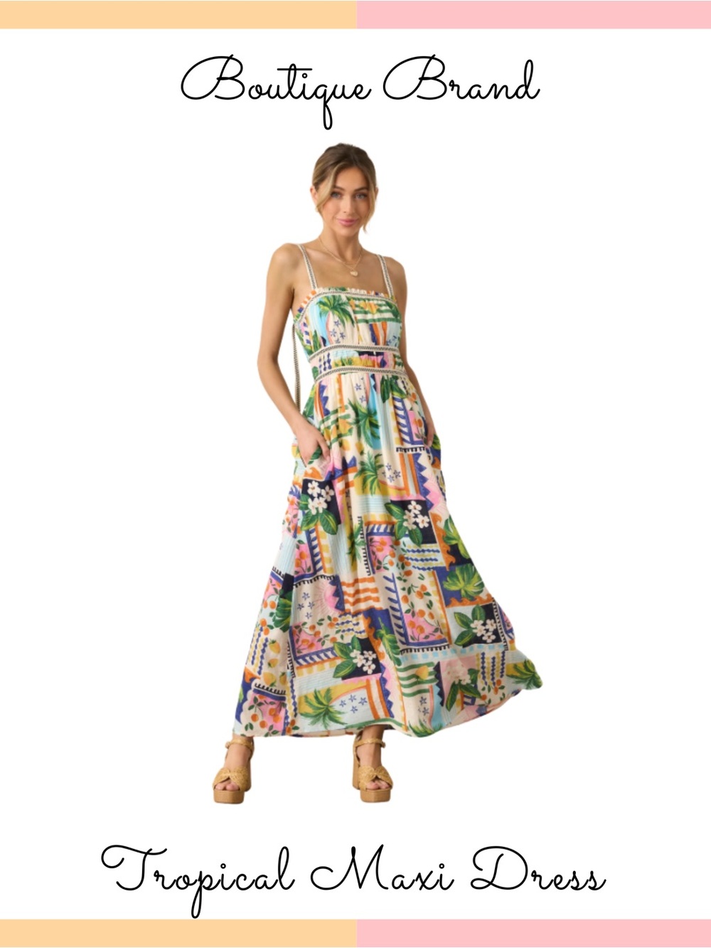 Tropical Multicolor Maxi Dress